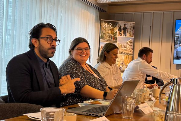 AHR Director Gurminder Sanghera at a Leeds decarbonisation roundtable event.