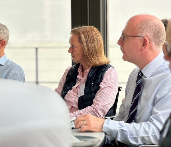 Director Samantha Smith participating in a roundtable discussion on decarbonisation in AHR's Manchester office.