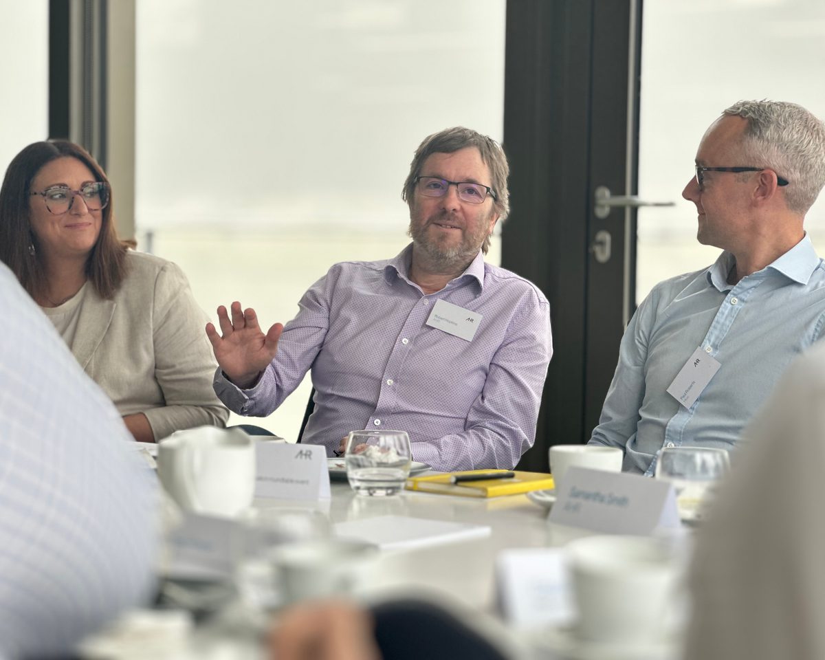 Director and sustainability lead Robert Hopkins driving a discussion around decarbonisation as part of a roundtable event in Manchester.