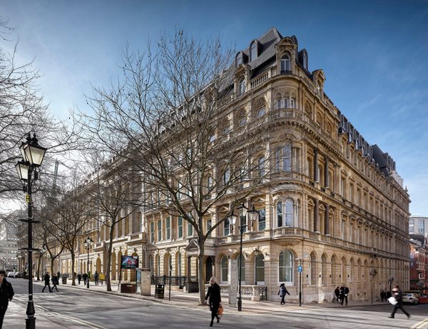 The ornate Victorian exterior of the preserved, redeveloped office at 55 Colmore Row.