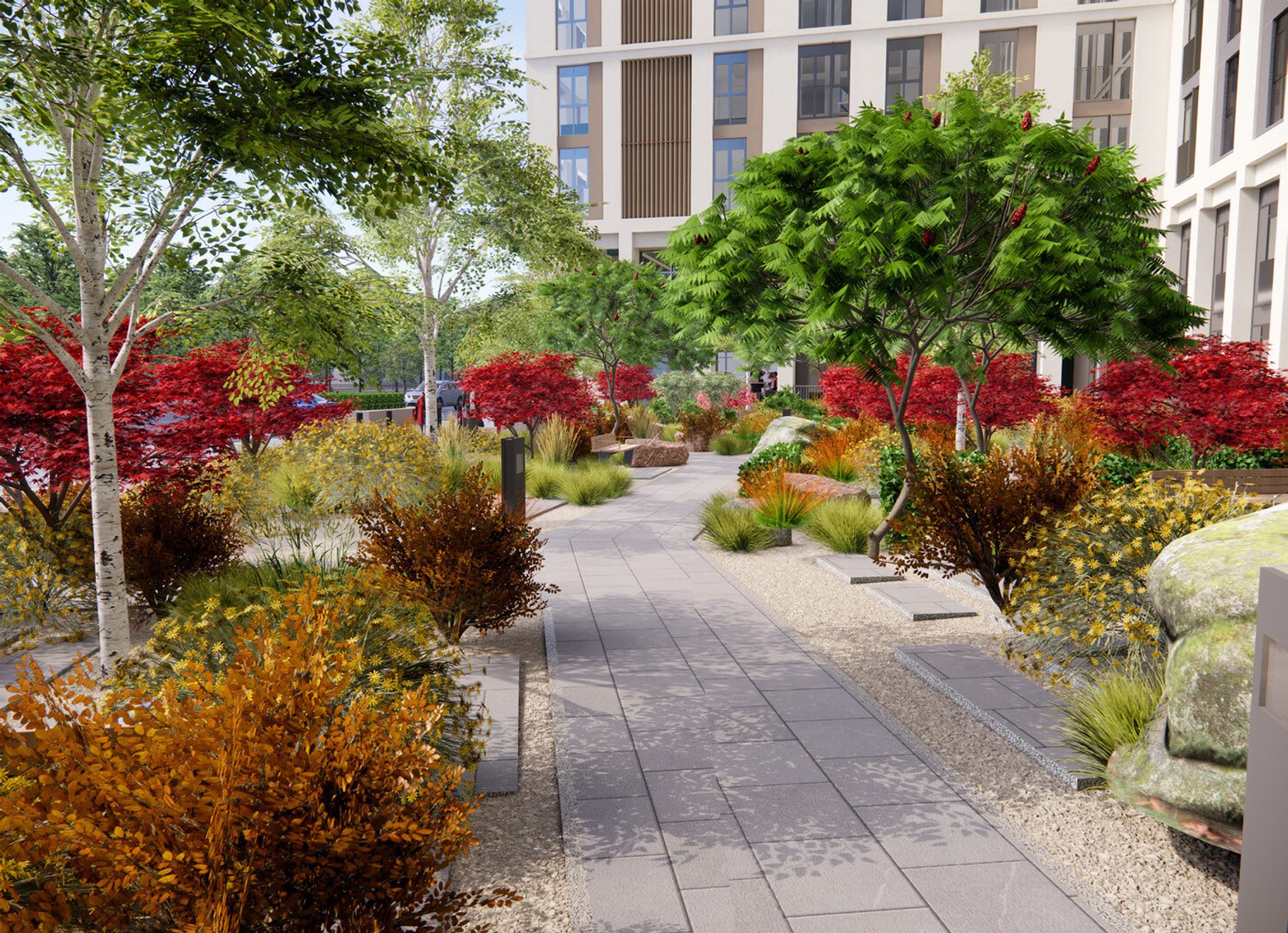 AHR High-Rise Building Avebury Boulevard Architecture Milton Keynes Planting