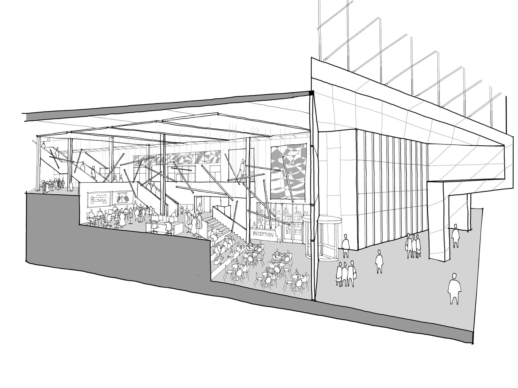 AHR University BarbaraHepworth Architecture Huddersfield Sketch2