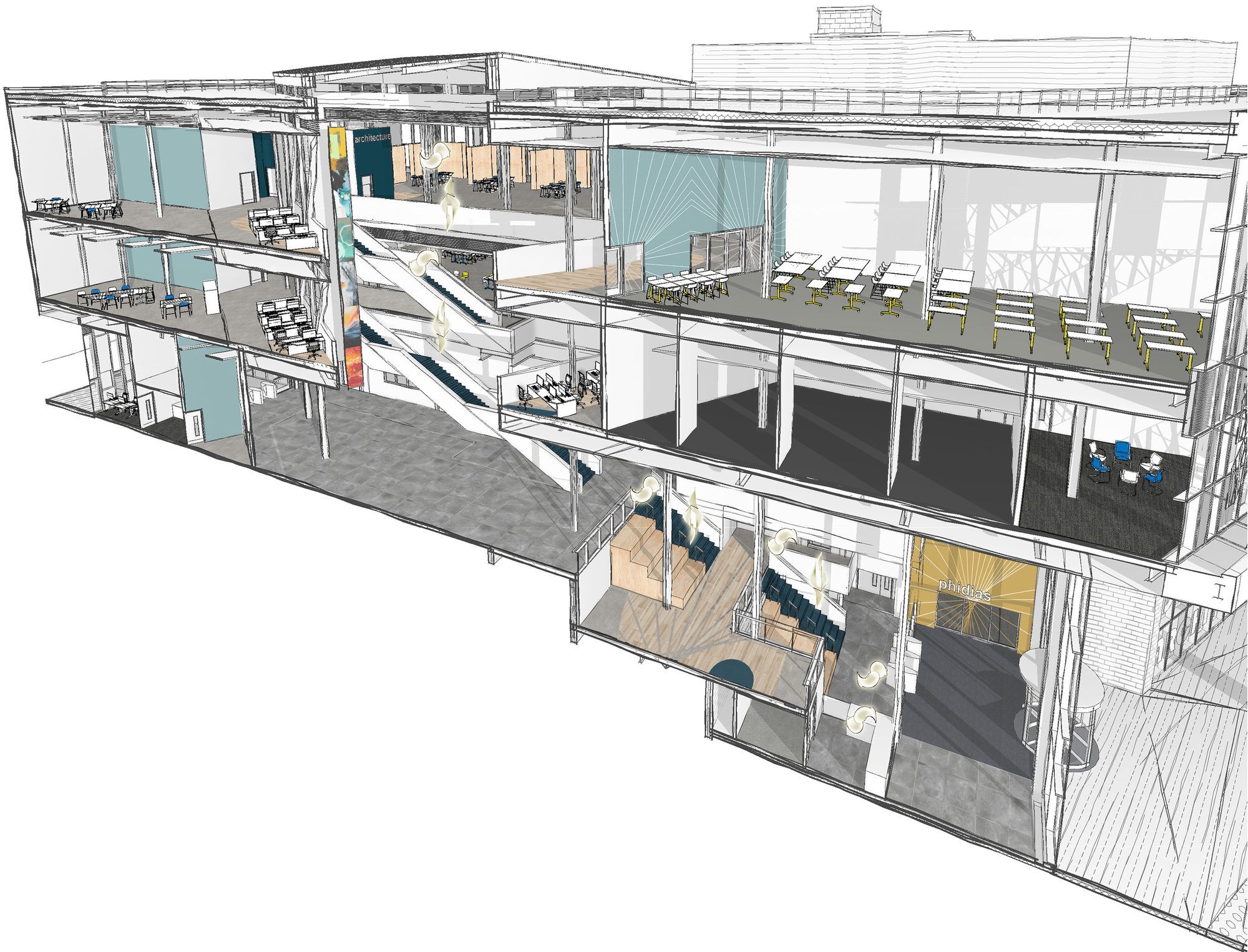AHR University BarbaraHepworth Architecture Huddersfield Sketch4