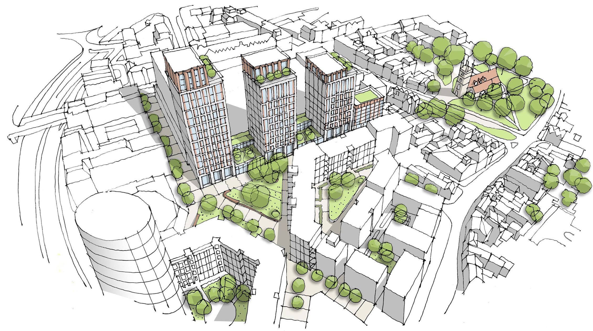 AHR Apartments BroadStMall Architecture Reading Aerial1