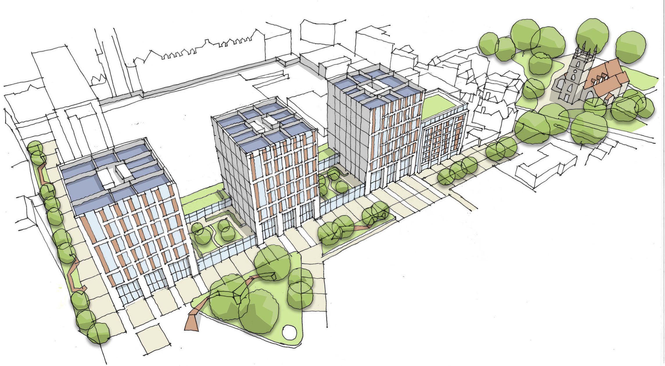 AHR Apartments BroadStMall Architecture Reading Upperlevel