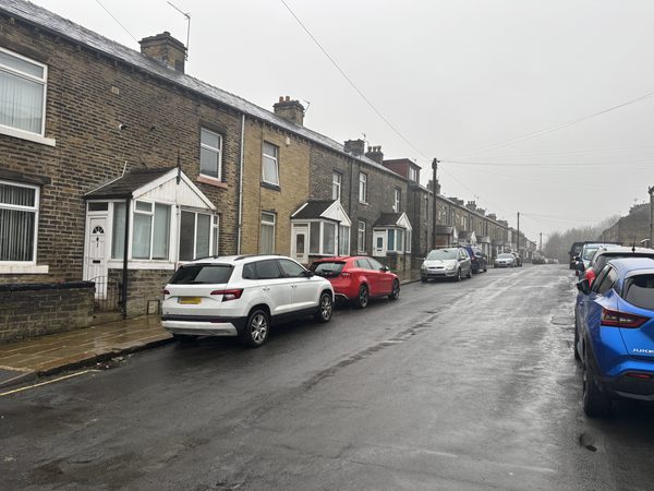 A street view of the houses part of Calderdale Council's Healthy Homes project in Halifax.