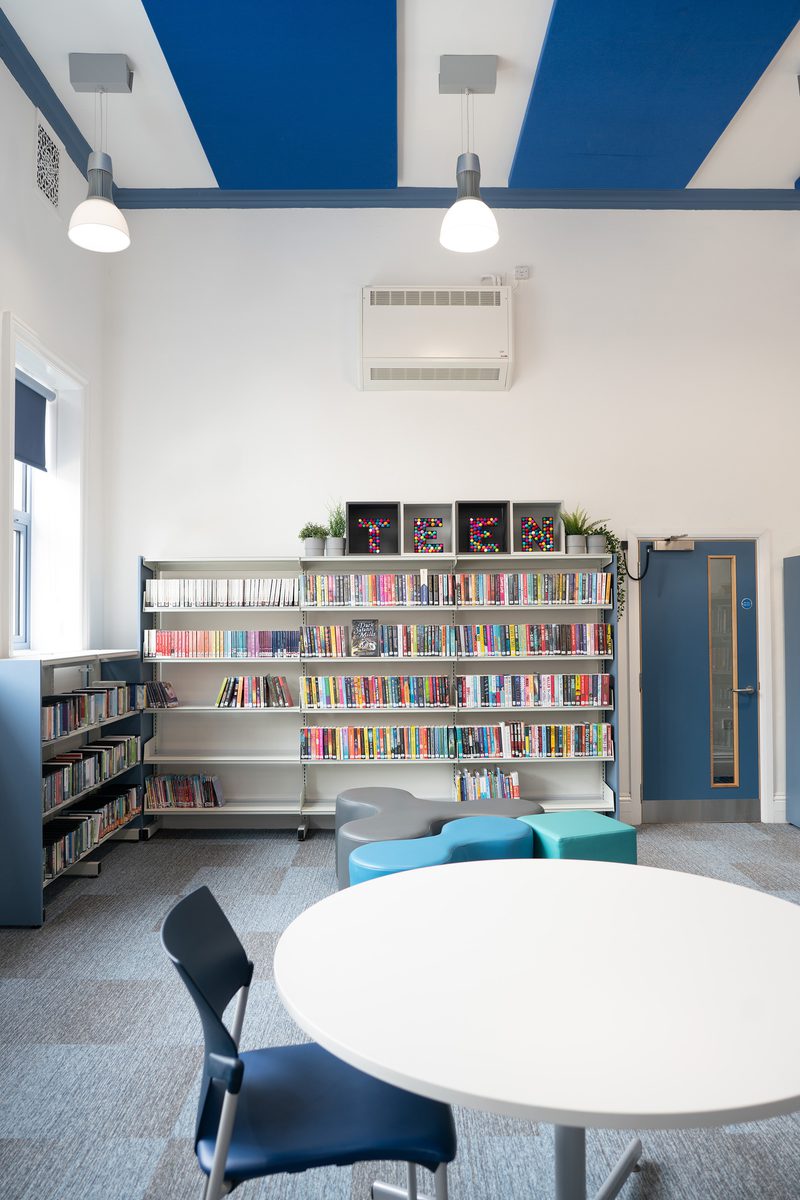 The interior of Elland Library refurbished under the Calderdale Council Framework.