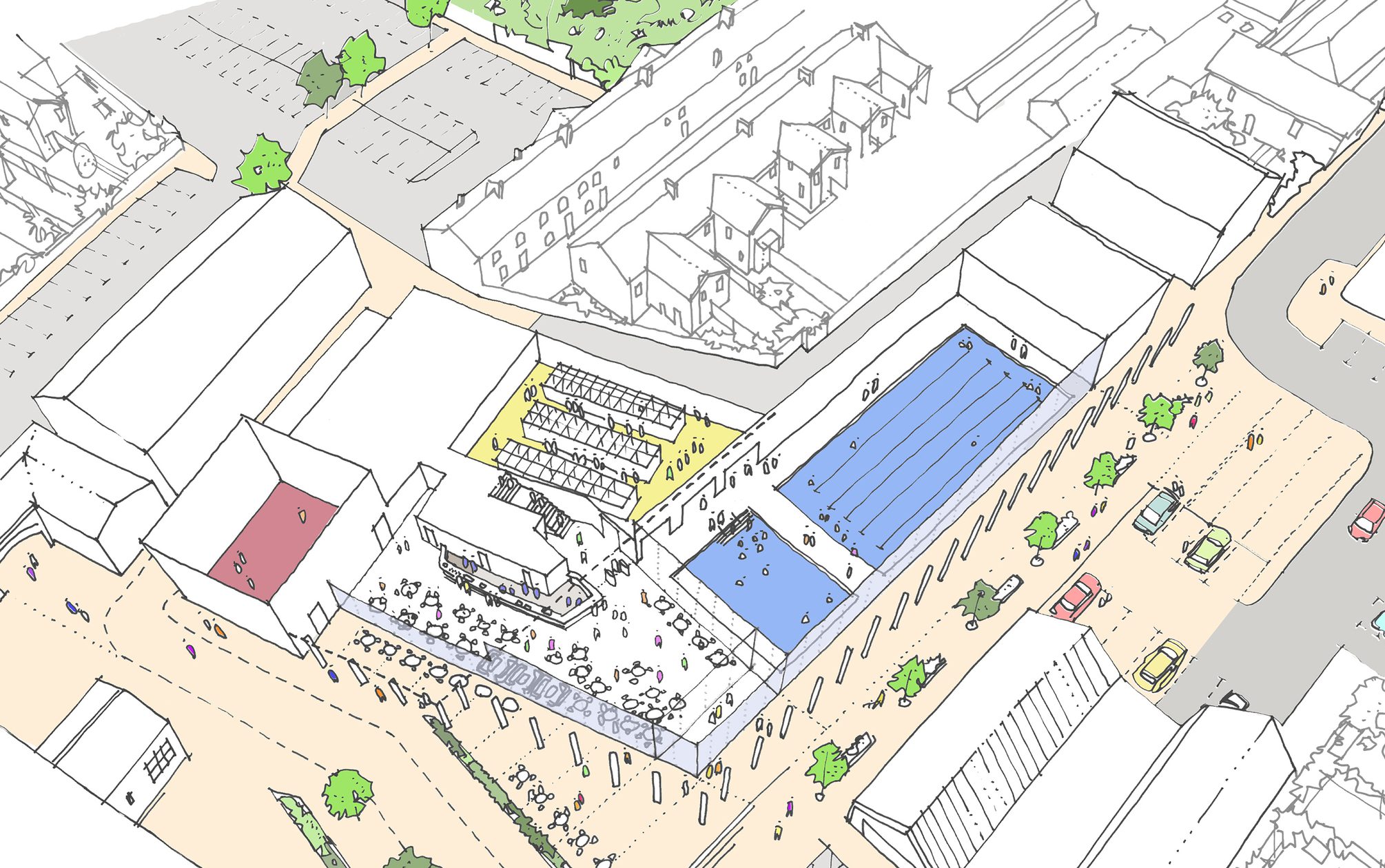 AHR LeisureCentre ChardLeisureCentre Architecture Somerset Sketch1