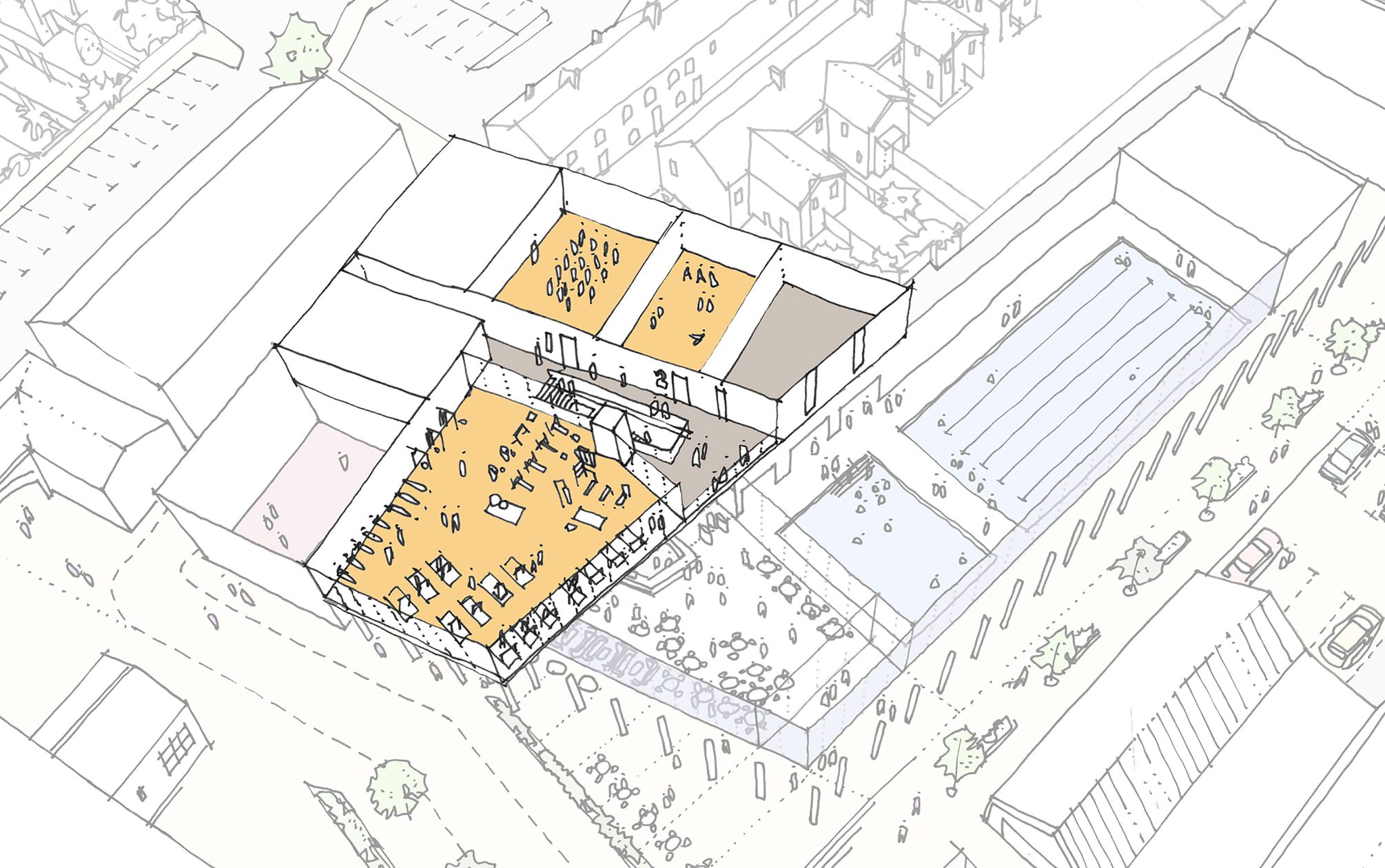 AHR LeisureCentre ChardLeisureCentre Architecture Somerset Sketch2