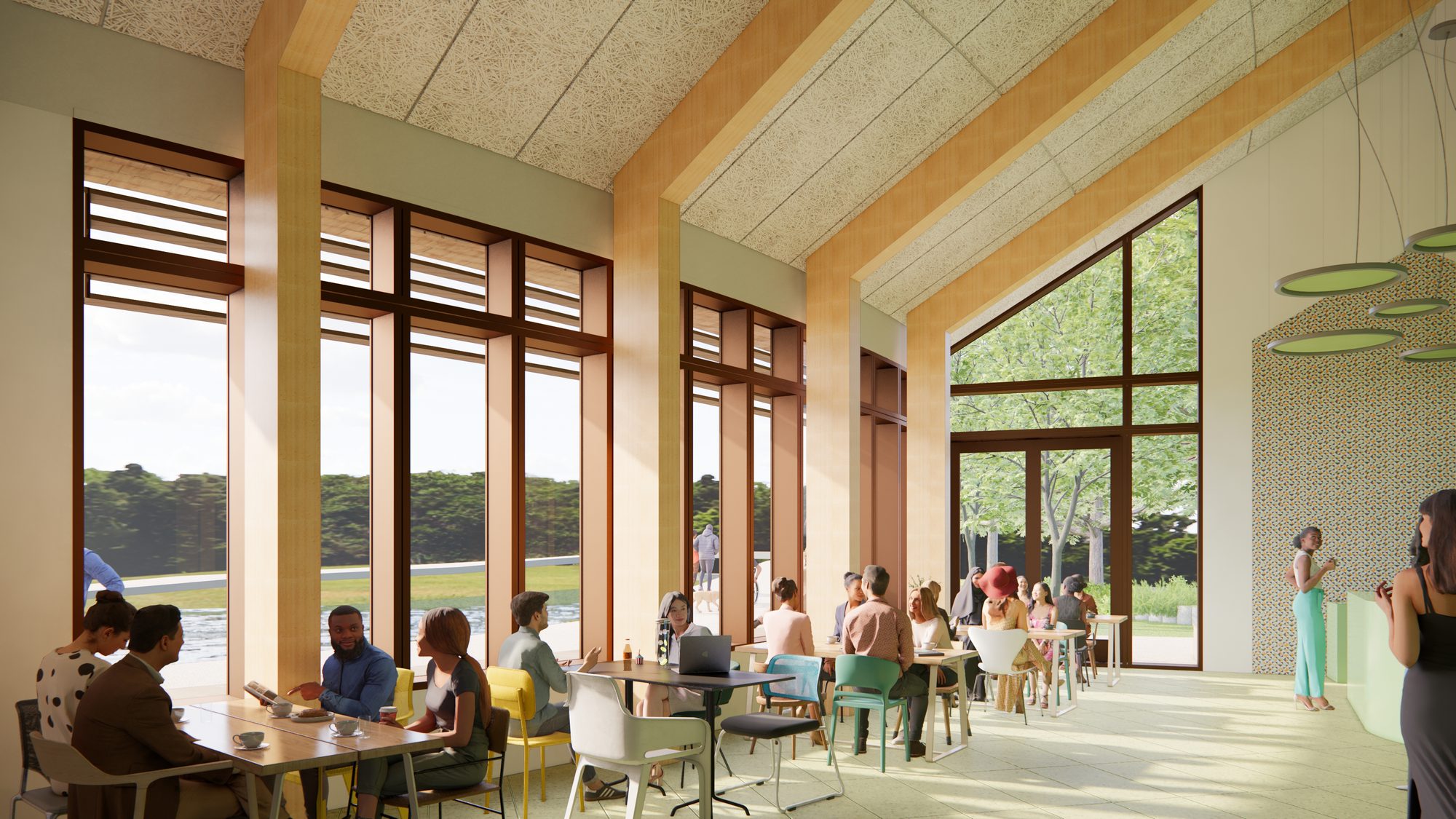 AHR Visitors Centre Fourteen Locks Architecture Newport Internal view