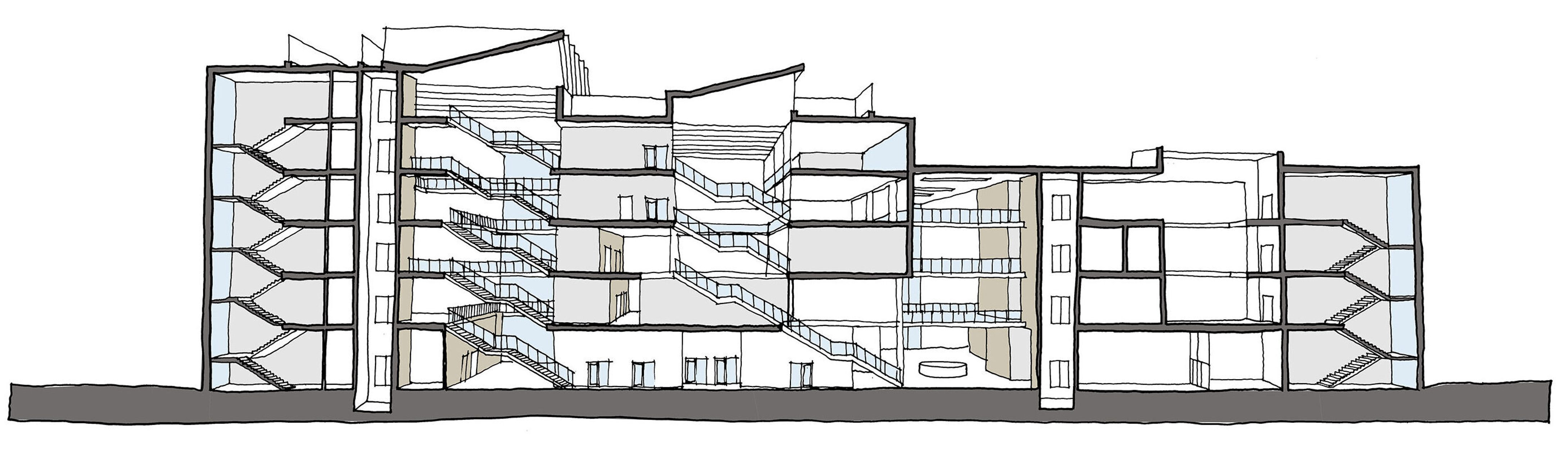 AHR University GrangegormanCampus EastQuadBuilding Architecture Dublin Sketch3