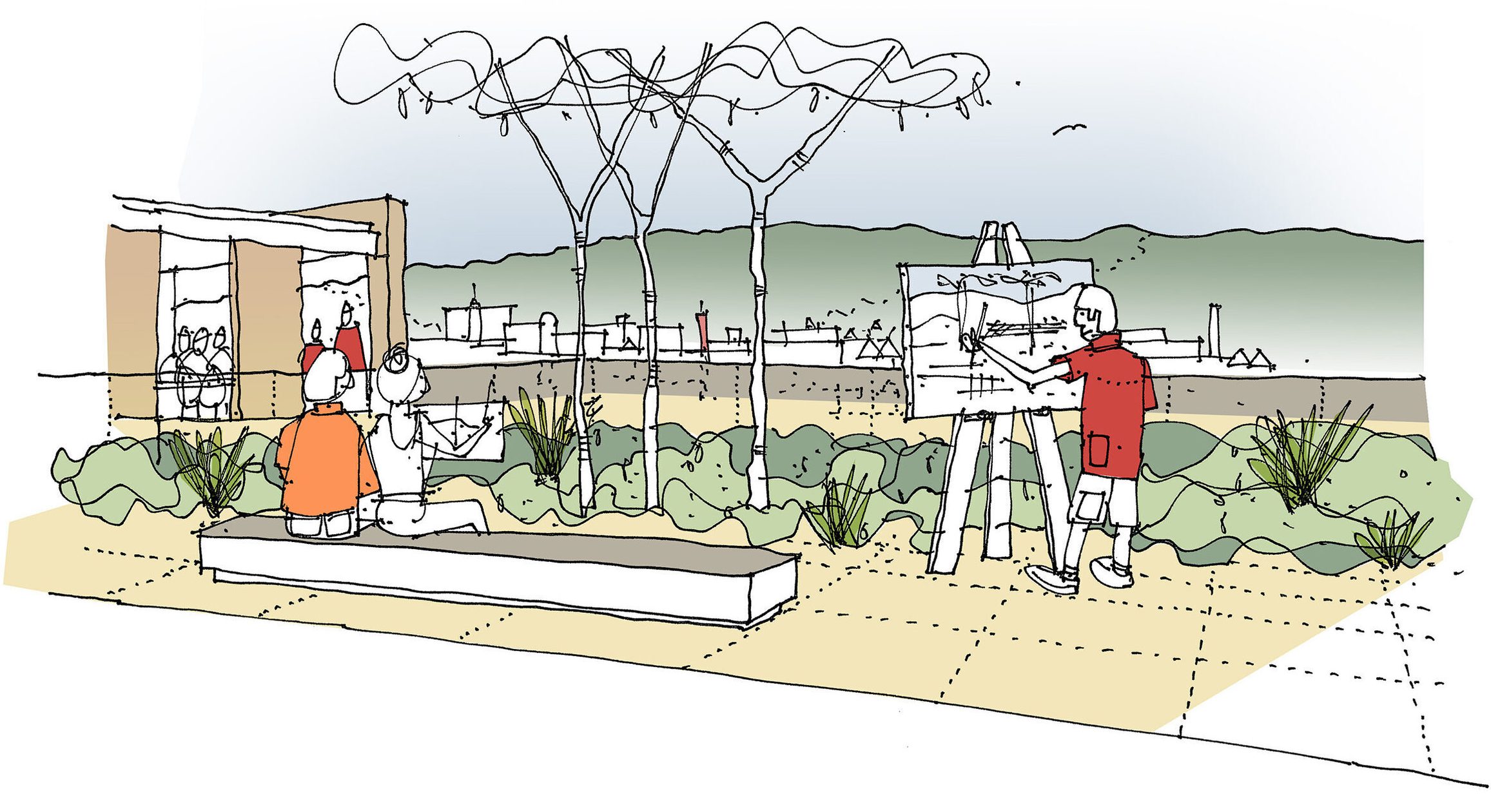 AHR University GrangegormanCampus EastQuadBuilding Architecture Dublin Sketch5