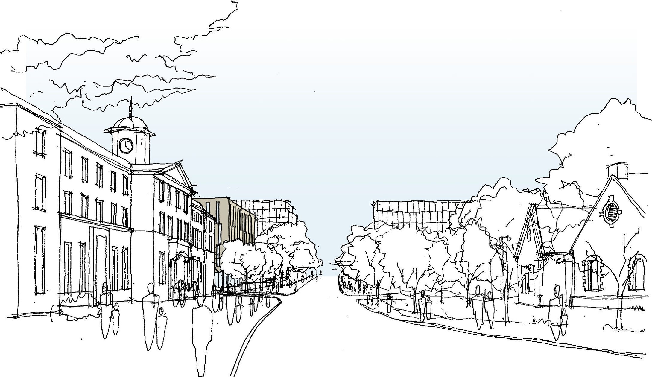 AHR University GrangegormanCampus EastQuadBuilding Architecture Dublin Sketch6