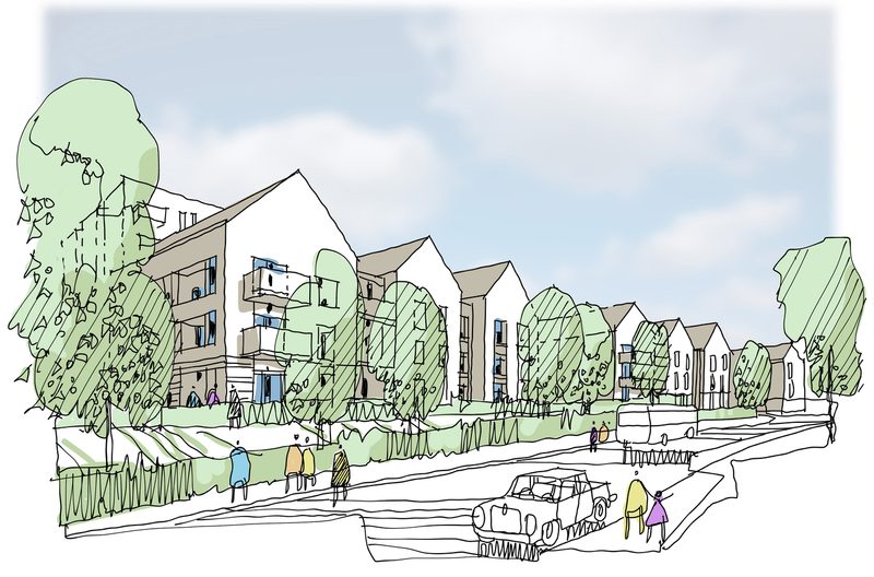 AHR Housing HemelHempstead Architecture London sketch