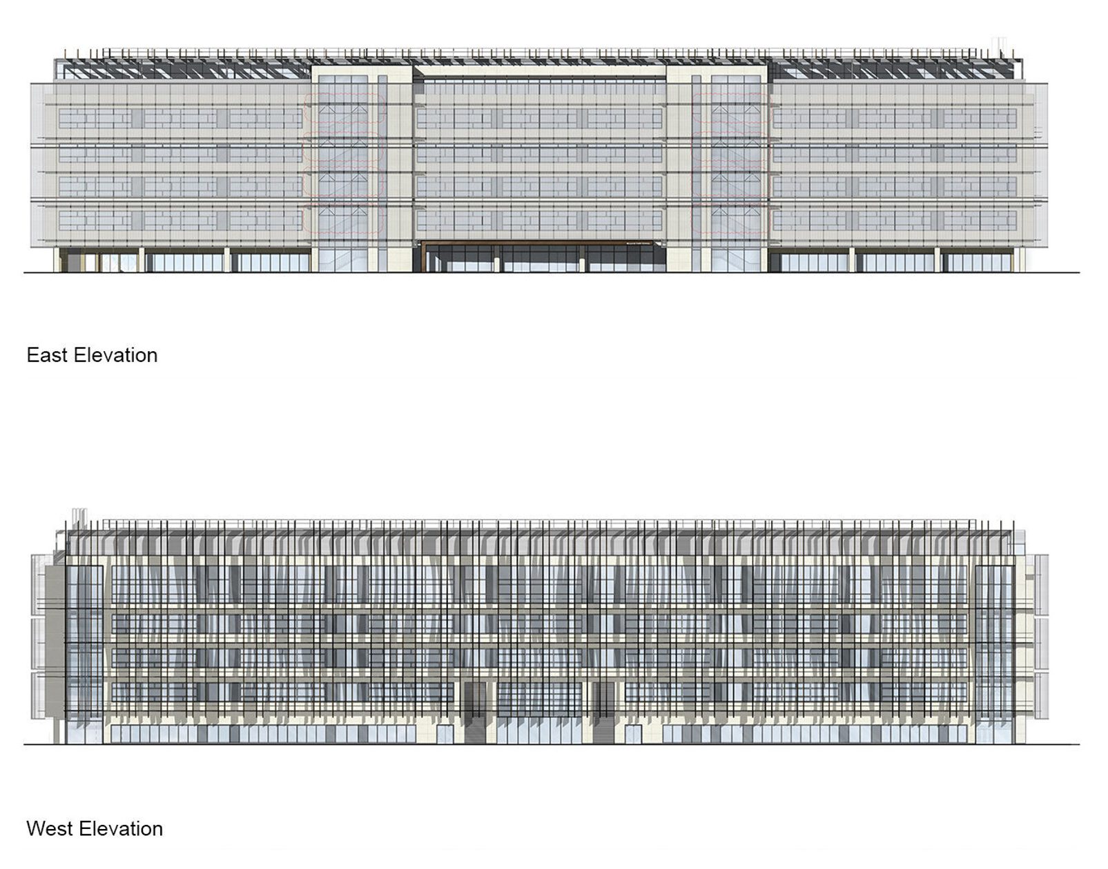 AHR secondaryschool HollandPark Architecture London elevationsEW