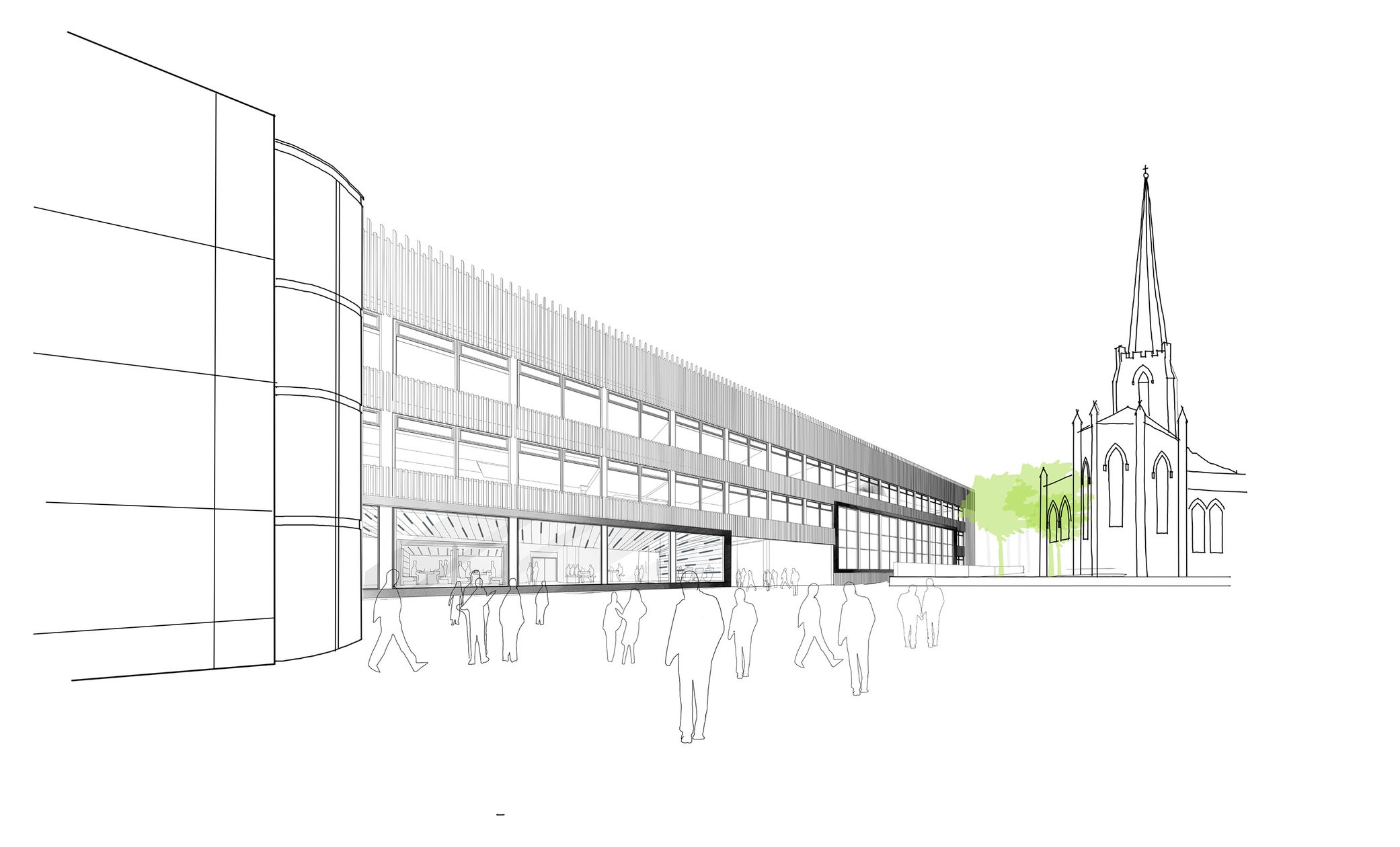 AHR University JosephPriestley BuildingConsultancy Architecture Huddersfield Sketch2