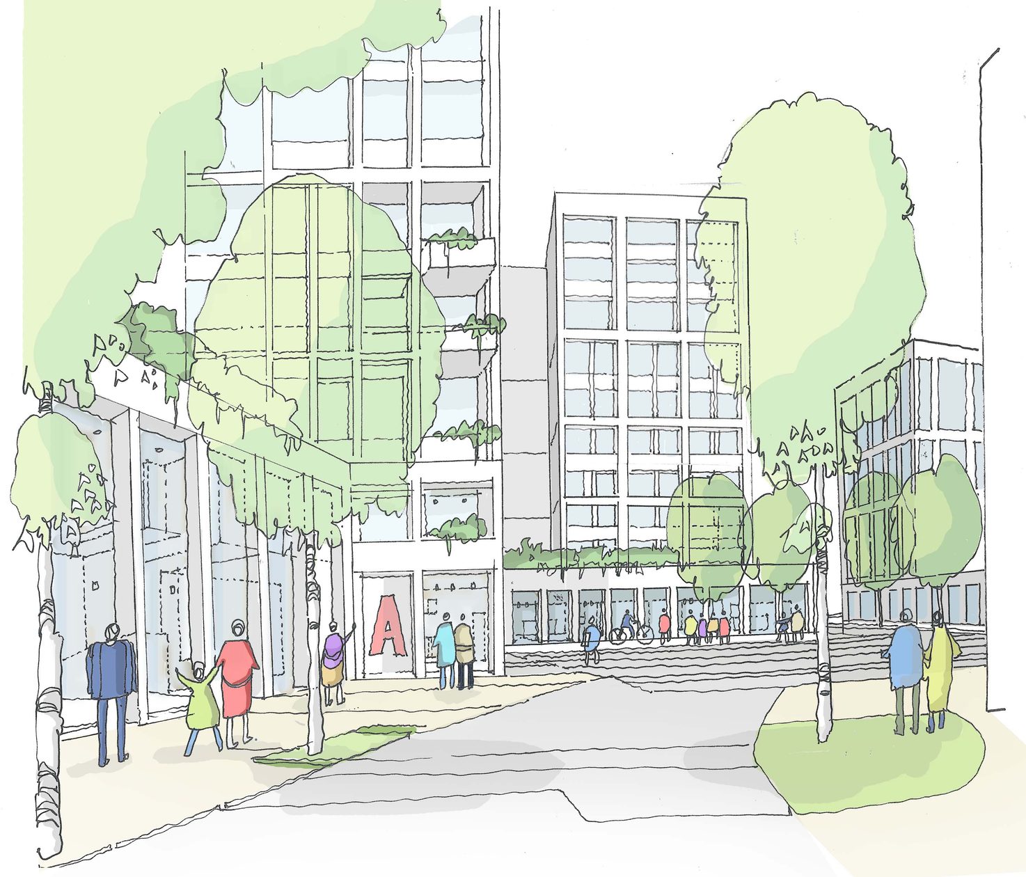 AHR Housing Quayside Quarter Architecture London Sketch3