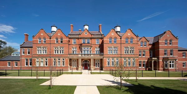 Front view of Radbrook Hall, a Grade II listed building retained and adapted as part of Radbrook Village.