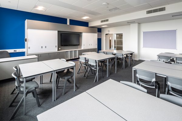 A classroom within the Woodmill and St Columba's RC High School.