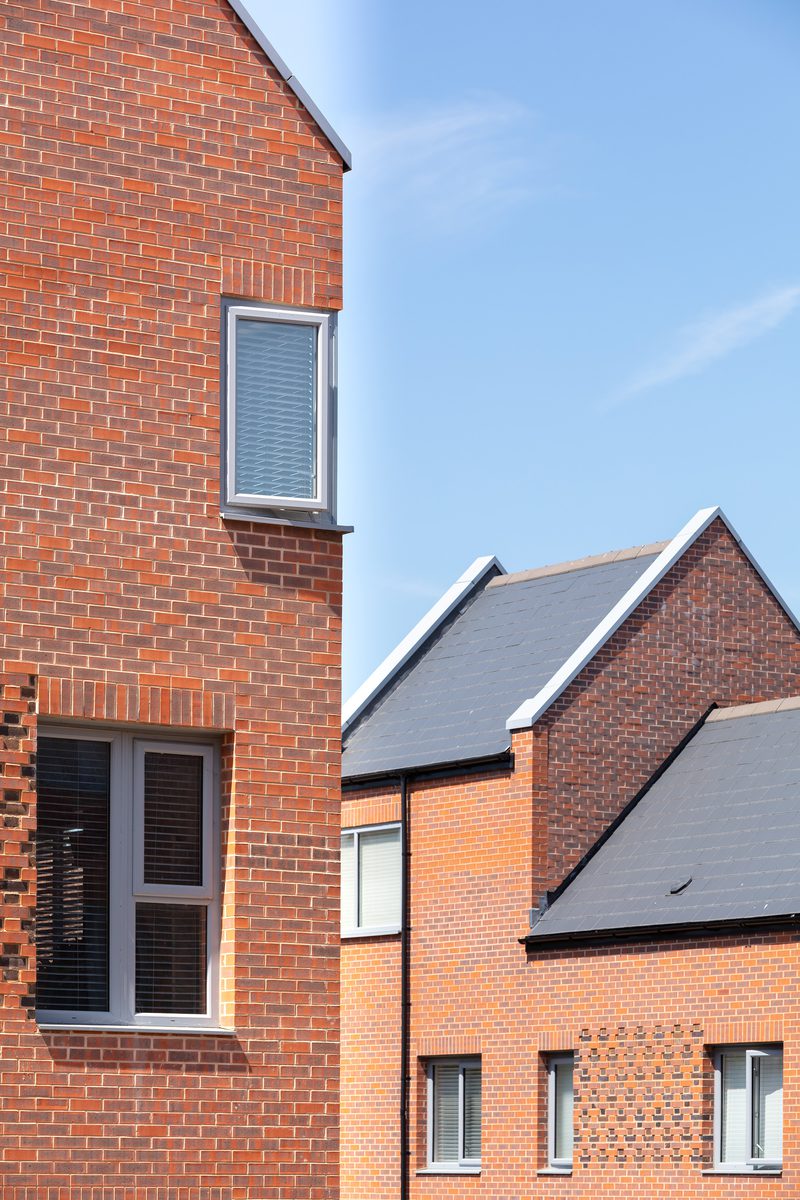 An abstract view of the residential scheme showing the varying scale of each home.