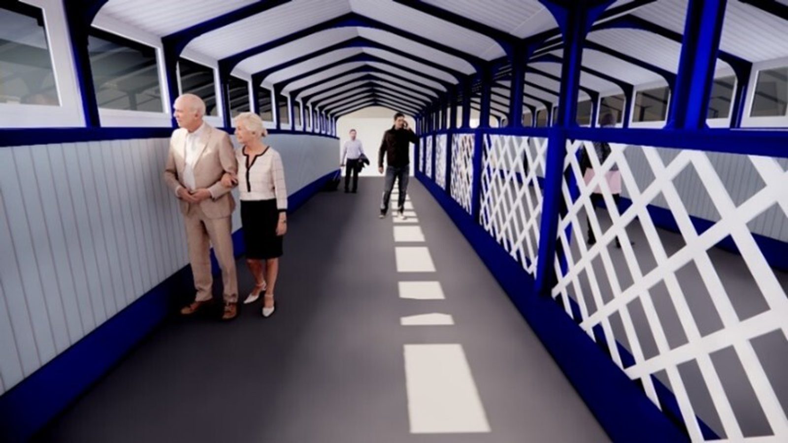 Designs for the footbridge at Dewsbury Station