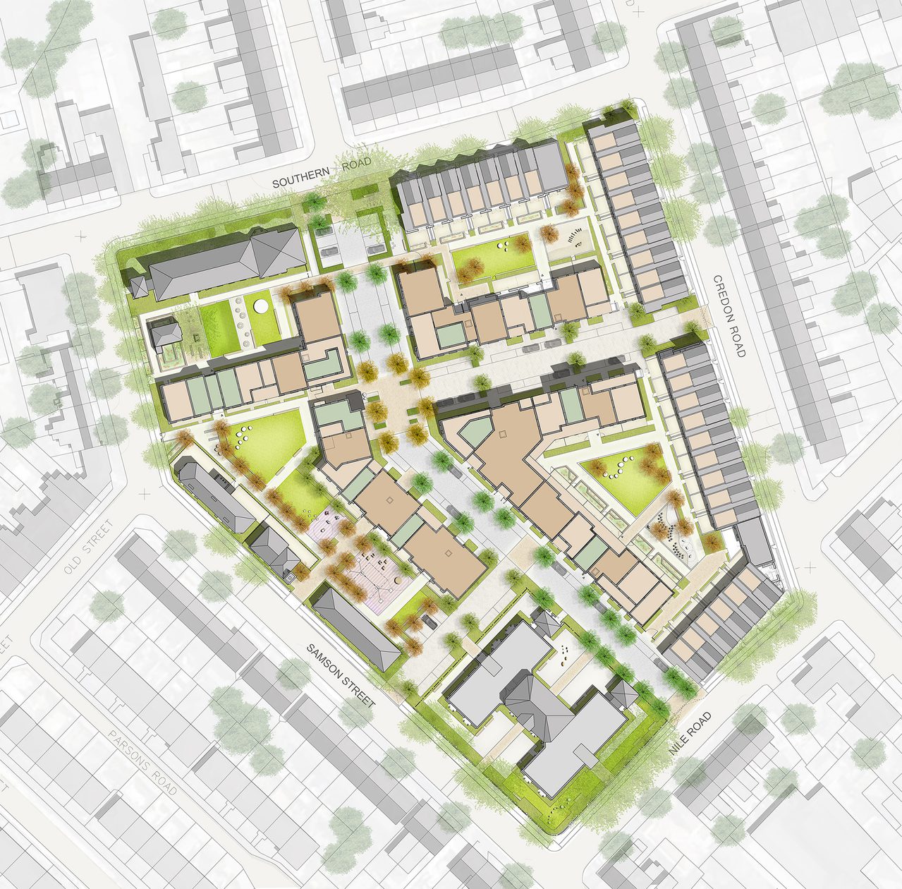 AHR-Housing-UptonVillage-Architecture-Sketch1-London