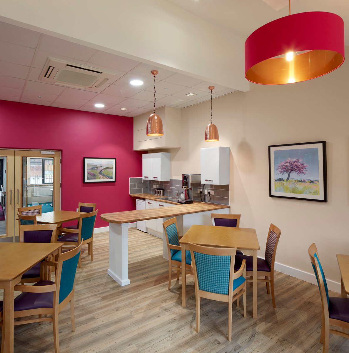 A communal kitchen within one of the Independent Living Schemes in Vico Homes' property portfolio.