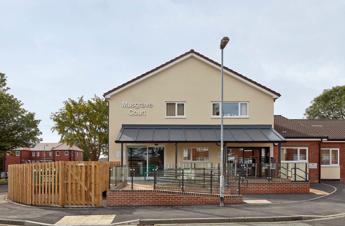 The exterior frontage of one of the Independent Living Schemes in Vico Homes' property portfolio, Musgrave court.